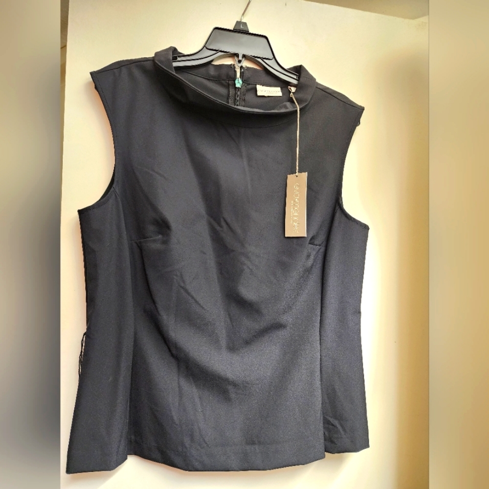 Eva Mendes by New York & Company  Sleeveless Blouse with Fish Tail Hem